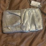 Jessica McClintock  Silver Sequin Chain cross body Bag Photo 2