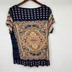 Lucky Brand Women Persian Carpet T-Shirt Printed Short Sleeve Boho Tee Size 1X Photo 2