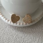 Heart shaped glitter studs Gold Photo 5