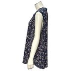 CCC Floral Sleeveless Blouse With Lace Trim V Neck Navy Size XL Photo 1