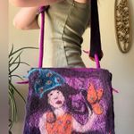 Handcrafted Artistic Felted Wool Bag Purple Photo 1