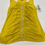 INC  International Concepts Sleeveless Yellow Embellished Top size Large Photo 6
