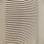 J.Crew  Cream Black Thin Stripes Ruffle Sleeve Mini Dress Round Neck Size S Photo 1