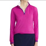 Ralph Lauren Polo Golf Womens 1/4 Zip Extreme Jersey Pullover Pink Sz M Photo 1