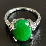 Green jade ring size 8 Photo 0