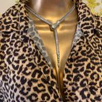 Cotton On Animal Leopard Print 3/4 Sleeve Button Front Cropped Blouse Tan Medium Photo 3
