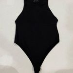 ZARA  Black Bodysuit High Neck Sleeveless Thong Style Size Medium Photo 0