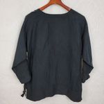 VTG Sophie Finzi Top Womens S Black Silk Linen Blend Lagenlook Tunic Shirt Photo 2