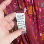 Free People  Maroon Floral Boho Ruffle Sleeved‎ Top | Medium Photo 6