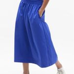 Athleta  XL Midday Mid Rise Midi Poplin Skirt Varsity Blue X-Large Photo 2