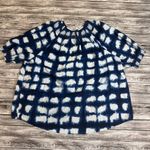 Sonoma Women's Off-The-Shoulder Peasant Blouse 3X Dark Blue White Smocked Loose Photo 13