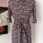 Rebecca Taylor Twilight Ditsy Floral Silk Blend Short Sleeve Shirt Dress Sz 2 Photo 0
