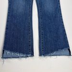 Seven7  Step Fray Raw Hem Mid Rise Crop Fashion Jeans Medium Wash Size 4 Photo 2
