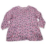 Talbots  Pink Monkey Print Top Shirt Womens Size Large Fun Whimsy‎ India Cotton Photo 5