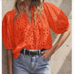 PRETTYGARDEN  Women’s Hollow Out Lace Embroidered Blouse Photo 1