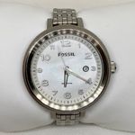 Fossil Bridgette AM4305 women's stainless steel dress date watch 42mm 6” running Photo 0
