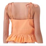 Anthropologie X MARE MARE Josephine Ruffle Eyelet Lace Trim Top Orange Size S Photo 3