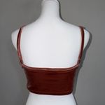 Ever B Woman’s Velvet Spaghetti Strap Crop Top Sz M Rust Orange Size M Photo 2
