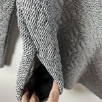 Gap Fit Boxy Quited Cowl Neck Black/White Sweatshirt Womens Size Medium Pockets Photo 3