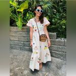 Hunter Bell  Marley Cream Fruit‎ Sailboat Embroidered teacher Midi Dress 8 Photo 3