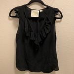 Maeve  Black Ruffle Silk Sleeveless Blouse. Photo 0