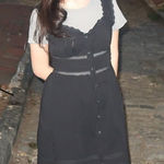 Brandy Melville  Black Lace-Trim Button-Front Dress Photo 0