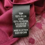 BCX  Mock Neck Fully‎ Lined Lace Tank Top Dark Red Size Medium Photo 7