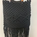 Danielle Nicole  Macrame Fringe Wood Handle Shoulder Purse Photo 8