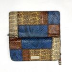 Henri Bendel Patchwork Snake Embossed Leather Wallet Clutch Photo 1