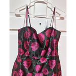 Lulus Pretty Blooms Black Floral Jacquard Sleeveless Mini Dress Size Large Photo 4