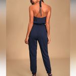 Lulus Lulu’s Navy Blue Halter Jumpsuit Photo 1