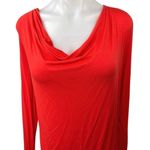 Ganni  Red Cowl Neck Long Sleeve Stretch Pull On Mini Bodycon Sweater Dress XS Photo 2