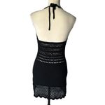 Le Lis Cover up Dress Size Small Halter Neck Black Crochet Tie Front Boho Photo 2