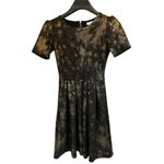 LuLaRoe ‎ Amelia Dress XS Black/Gold A-Line Pleated Knee Length Formal Photo 5