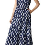 J.Crew Factory Women’s Navy Leaf Printed V Photo 0