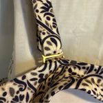 Athleta  Aqualuxe Paisley‎ Print Bikini Swim Top Size 40D Tan Black Resort Beach Photo 4