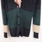Free People Colorblock Chunky Knit Cardigan S Sweater Button Front Boho Photo 5