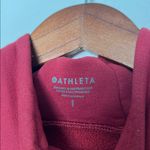 Athleta  Polar Tech Funnel Neck Pullover Sweatshirt Red Size Small Photo 5