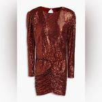 Retrofete Size L Sequin Long Sleeve Mini Dress Brown Size L Photo 1