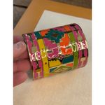 Colorful Geometric Wide Cuff Bracelet With Gold Photo 6