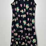 American Vintage Vintage 90s 1990s Black floral slip dress medium lingerie negligee Photo 6