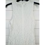 Aura Sleeveless White Lace Crew Neck Maxi Dress Boutique XS Illusion Hem Photo 5