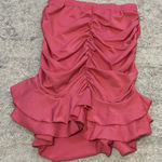SheIn Hot Pink Ruffle Mini Skirt | Ruched Flowy  Skirt (Small) Photo 0