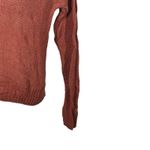 American Eagle  Rust Brown Henley Knit Long Sleeve Sweater XS Boyfriend Photo 5
