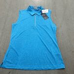 Callaway  Women's Opti-Dri Coral Blue Sleeveless 1/4 Zip Golf Polo Shirt Size M Photo 0
