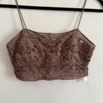 Free People  | FP One Lyra Taupe Brown Lace Crop Top | Small Photo 1