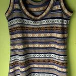 Free People  Mini Sweater Dress Gray Fair Isle Nordic Tunic Wool Blend Sz Medium Photo 5