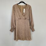 Francesca’s Collection Bronze And Black Dotted Satin Mini Babydoll Dress Size‎ M Gold Size M Photo 1