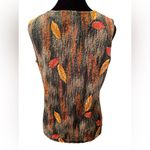 N Touch Vintage 90s Orange Fall Autumn Harvest Woodland Leafy Stretch Tank Top Photo 5