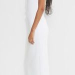 WHOIAM white bodycon strapless dress ribbed cuff top Size 6 Photo 2